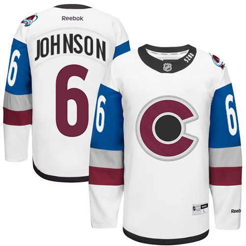 Mens Reebok Colorado Avalanche 6 Erik Johnson Premier White 2016 Stadium Series NHL Jersey